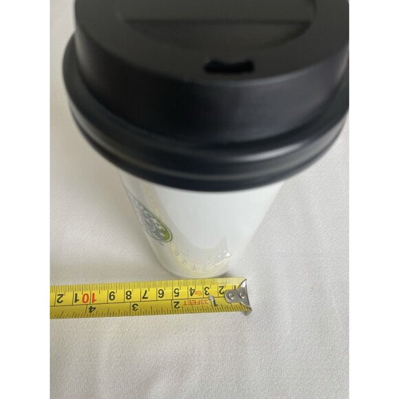 Starbucks Ceramic Siren Logo Travel Mug Cup Locking Lid White Green 12oz 2009 - Picture 11 of 11